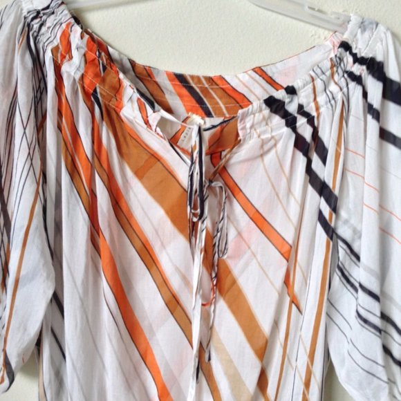 LAPIS-Silk Off the Shoulder Drop Tie Waist Top - Picture 3 of 12